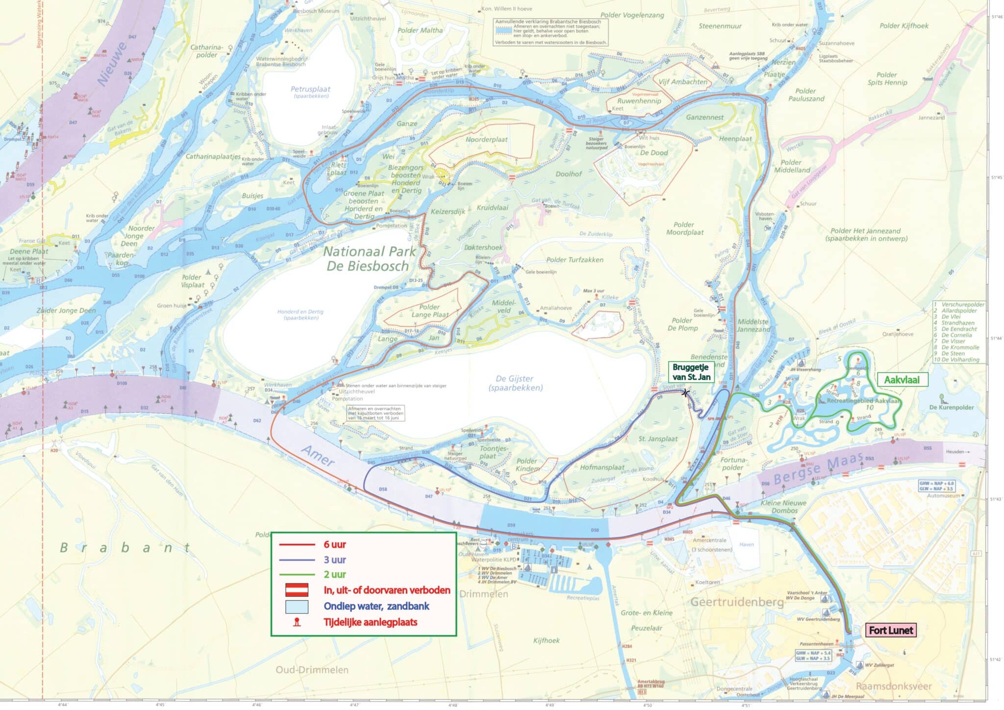 Vaarroutes Bootje Gezond Biesbosch